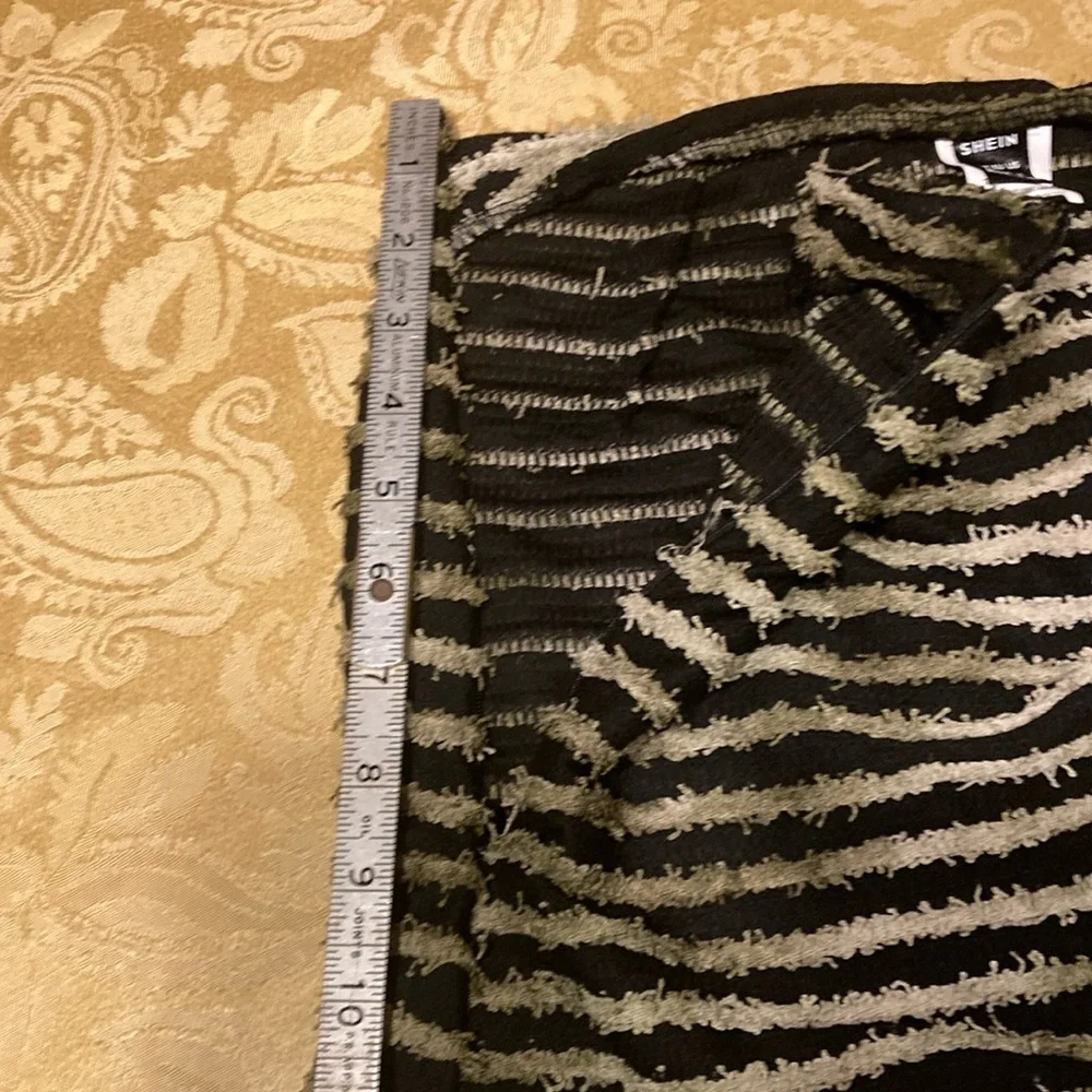 SHEIN ICON Striped One Shoulder Drawstring Side Crop Top & Skirt size M NWT - Picture 14 of 15